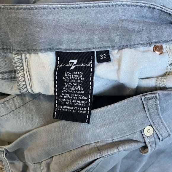 7 For All Mankind Light Gray Ankle Skinny Jeans - Picture 6 of 6